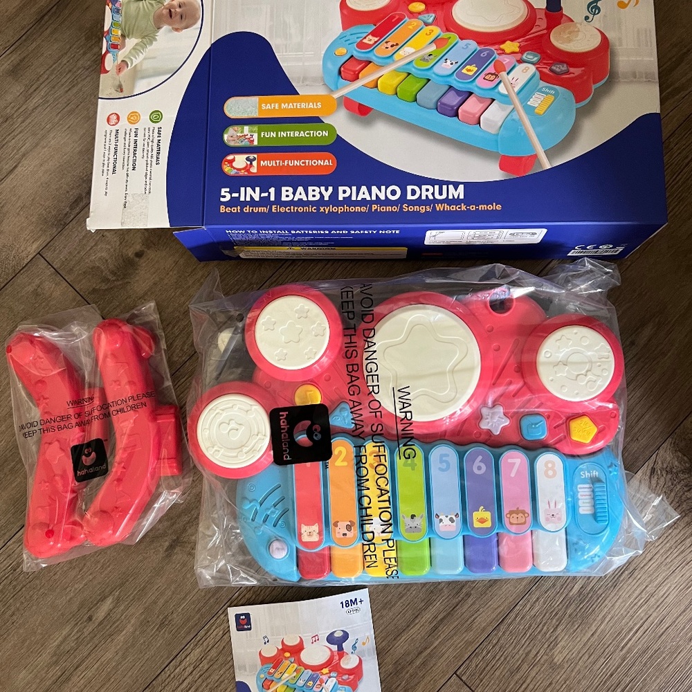 Hahaland 5 in 1 Baby Piano Drum